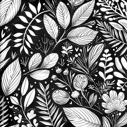Wallpaper Mural 2D flower and leaf cards in various styles Torontodigital.ca