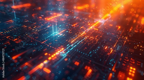 Wallpaper Mural Electric Symphony: Illuminated Circuitry in Vibrant Hues Torontodigital.ca