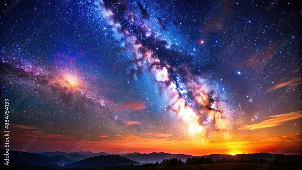 Vibrant night sky with a blazing display of stars and celestial phenomenon , stars, night sky, astronomy, galaxy Vibrant night sky with a blazing display of stars and celestial phenomenon , stars, night sky, astronomy, galaxy