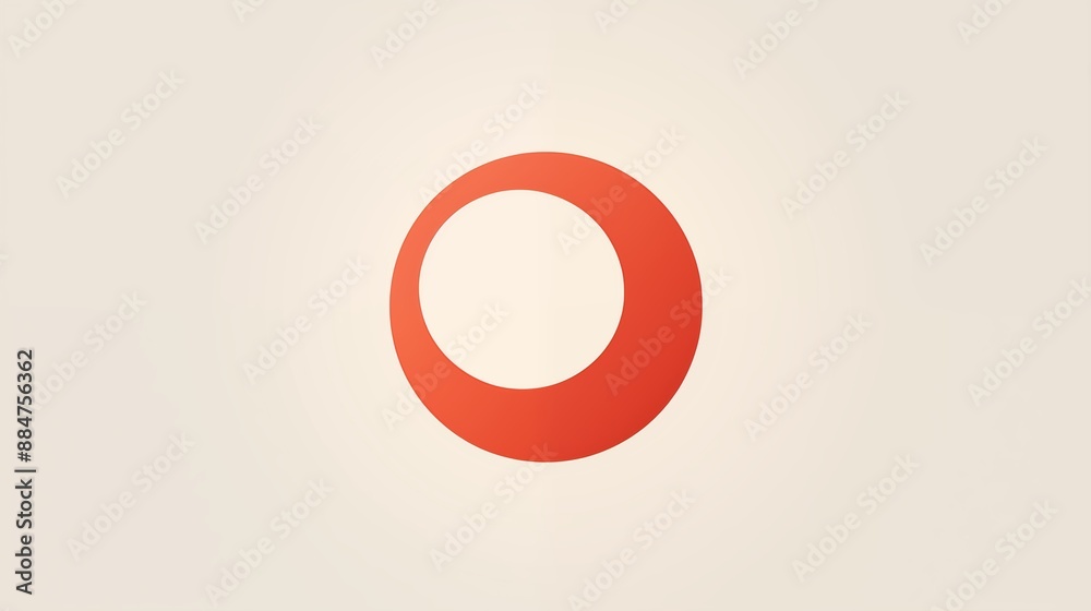 Minimalistic Hollow Red Circle on a Neutral Background Minimalistic Hollow Red Circle on a Neutral Background