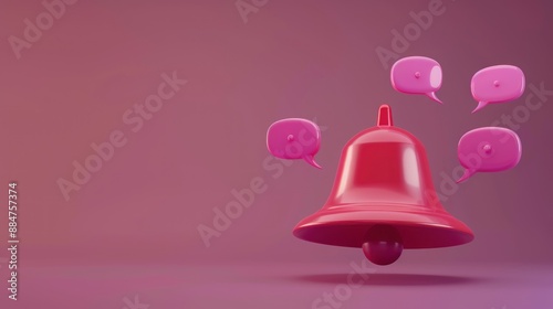 Red Bell with Pink Speech Bubbles