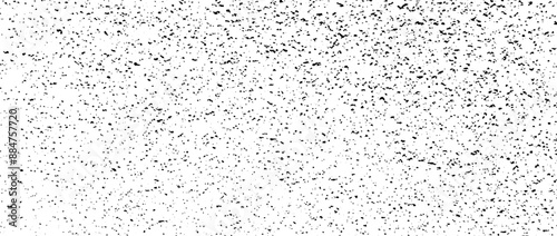 Gritty grunge gradient texture. Subtle grain overlay background. Distressed noise surface with dust, sand, particles, specks, speckles. Black and white rough dirty granule backdrop. Vector