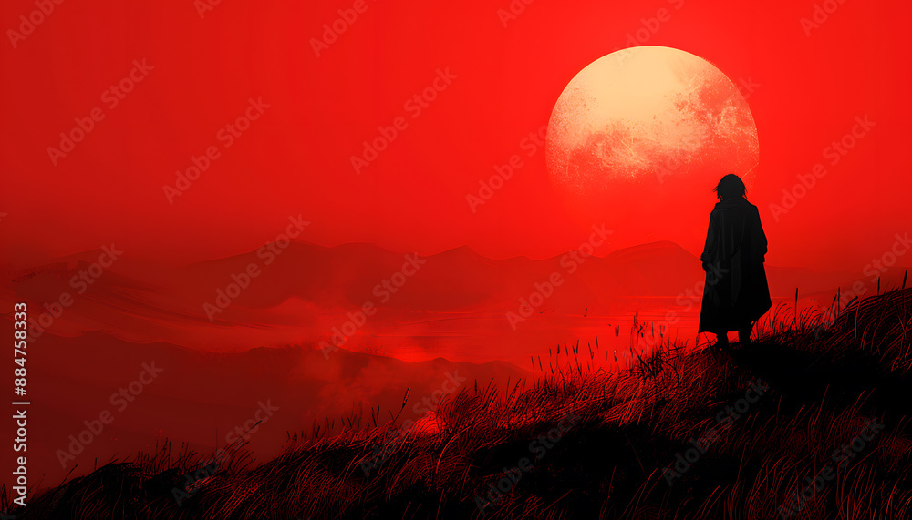 Fototapeta premium Red minimalist wallpaper