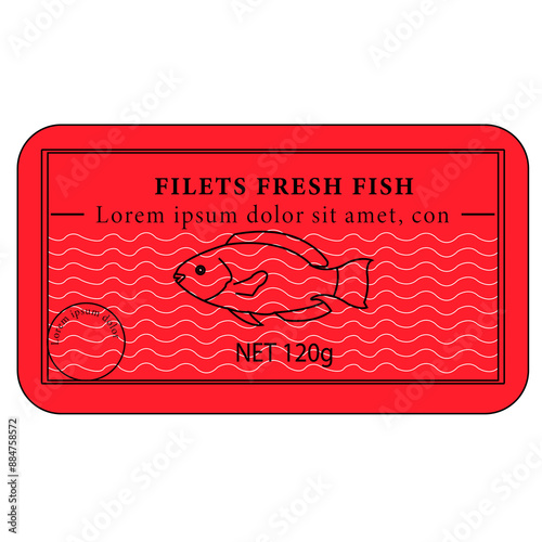 packaging label design of fillet fresh fish