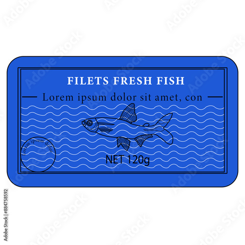 packaging label design of fillet fresh fish