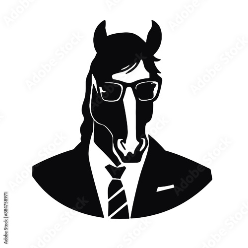 Horse in suit silhouette