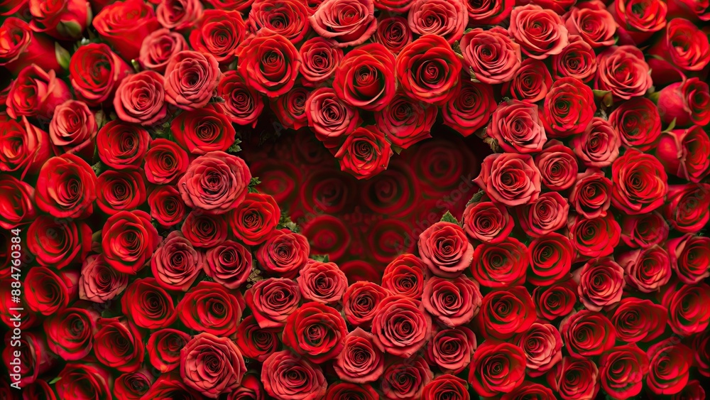 A heart made of vibrant red roses , romance, love, Valentine's Day, symbolic, passionate, floral, blooming A heart made of vibrant red roses , romance, love, Valentine's Day, symbolic, passionate, floral, blooming