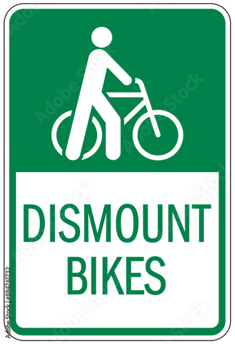 Walk your bike sign