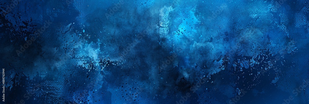 Obraz premium Abstract Blue Watercolor Background with Splashes