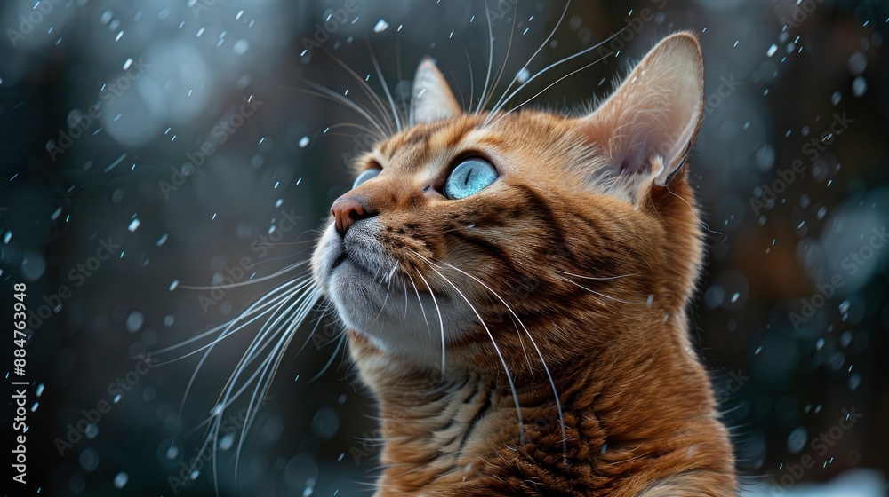 Portrait of a beautiful female Bengal cat, showcasing its striking coat and piercing eyes Portrait of a beautiful female Bengal cat, showcasing its striking coat and piercing eyes