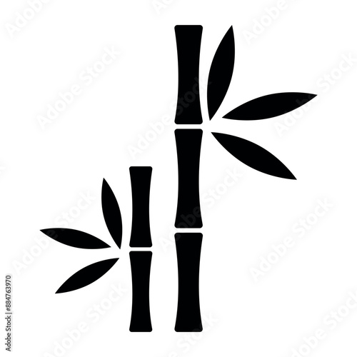 Bamboo stalks and leaves icon vector, bamboo tree icon, bamboo silhouette icon vector in trendy flat style illustration isolated on white background.