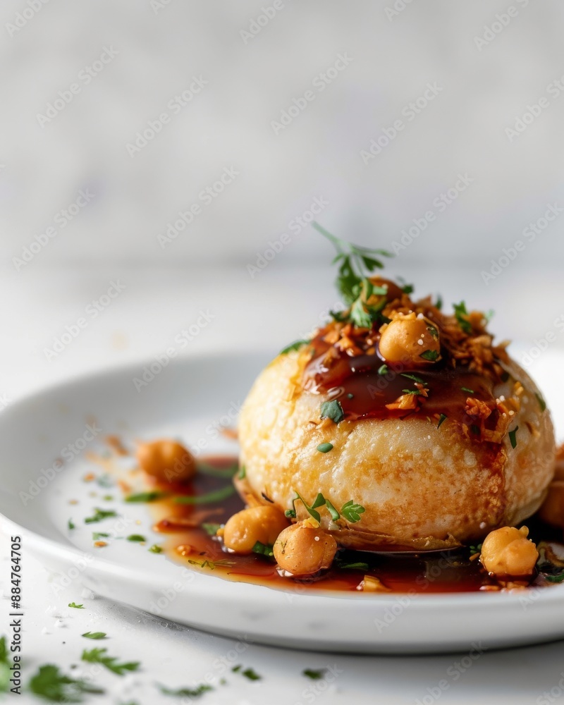 Savory Indian Fried Snacks With Chickpeas And Flavorful Chutney Savory Indian Fried Snacks With Chickpeas And Flavorful Chutney