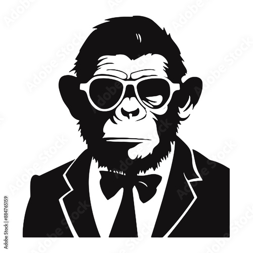 monkey in suit silhouette 