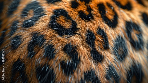 Close-up of a leopard's skin, showcasing its beautiful and distinctive pattern