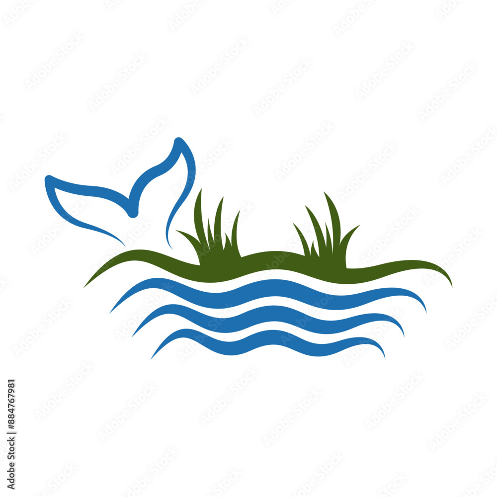 Seaweed icon logo design Seaweed icon logo design