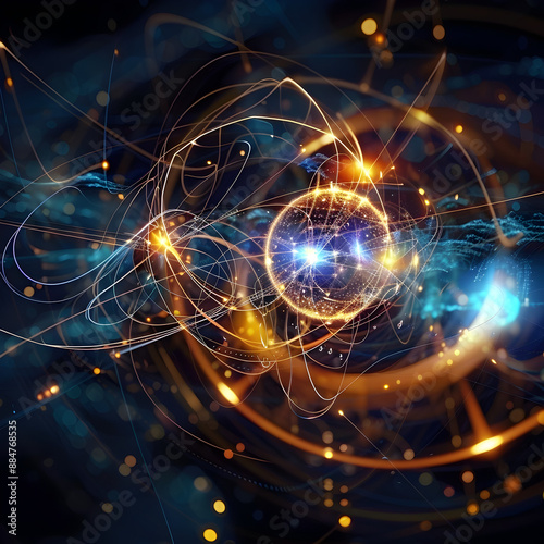 Subatomic Particles Colliding in a Futuristic Quantum Explosion of Light and Energy