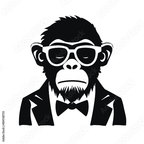 monkey in suit silhouette 