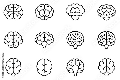 Brain Line Art Design Illustration Cognitive Artwork Drawing