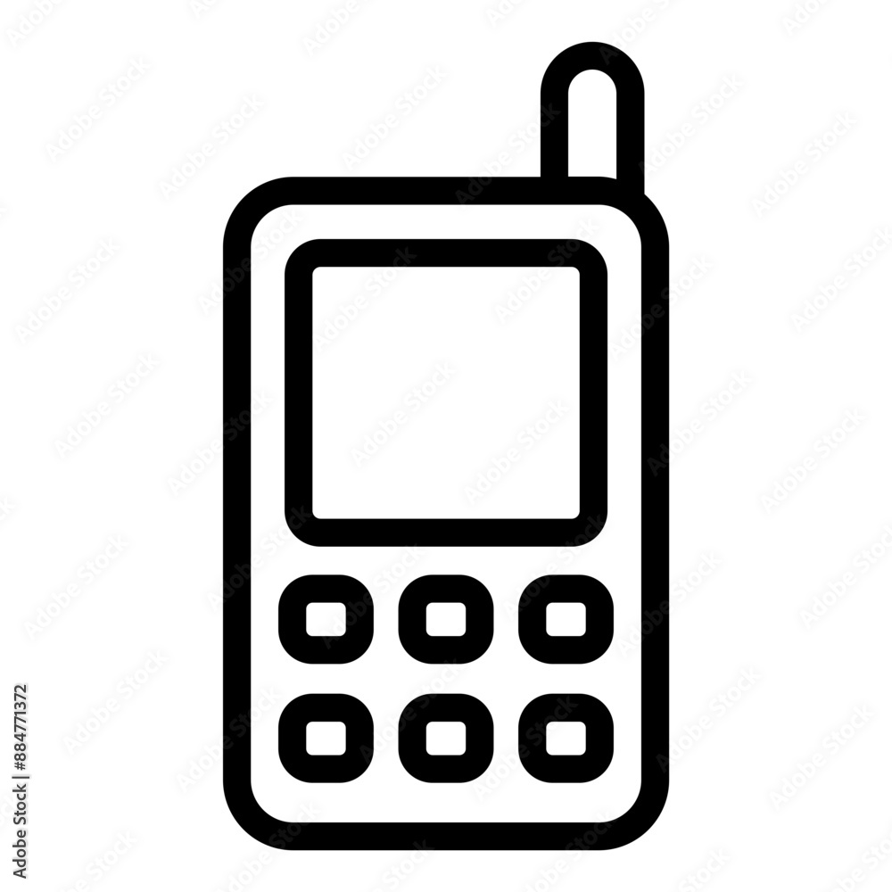 Old mobile phone icon with a classic retro style. Old mobile phone icon with a classic retro style.