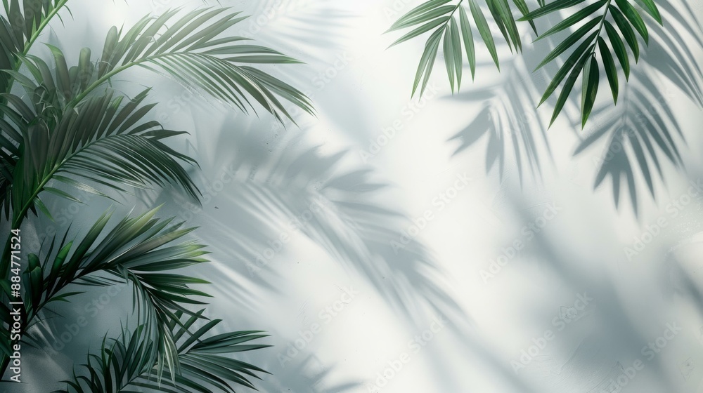 Palm Shadows Dance on White Palm Shadows Dance on White