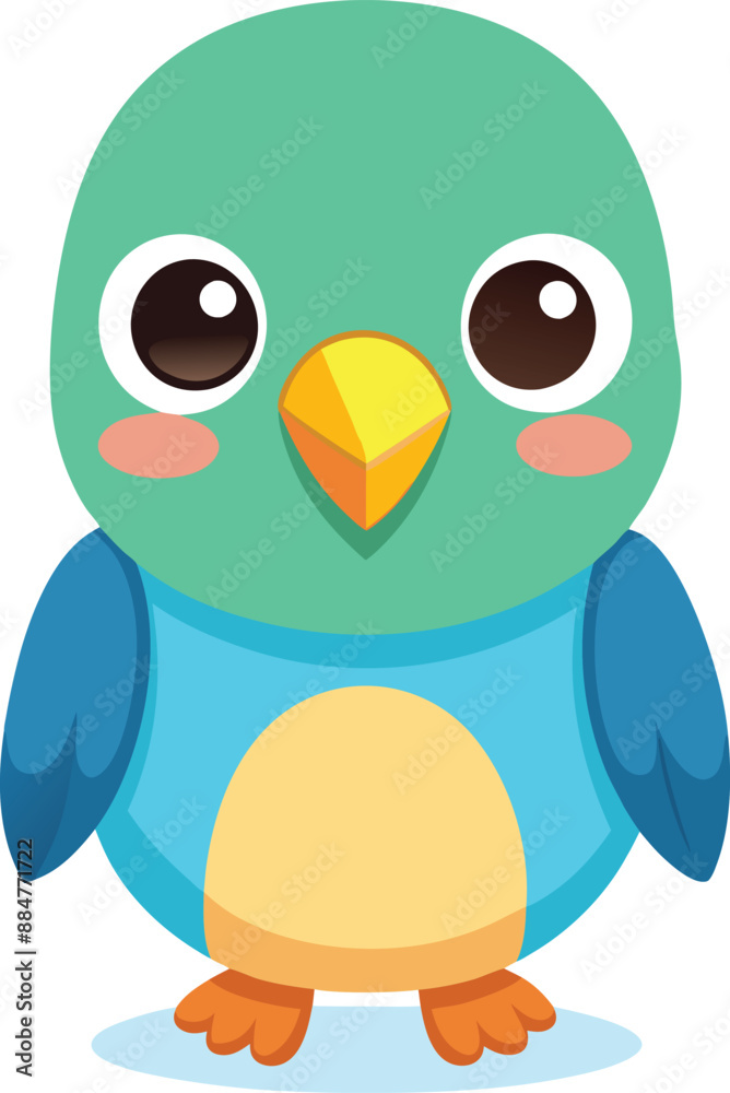 Obraz premium Adorable Cartoon Lovebird Vector. 