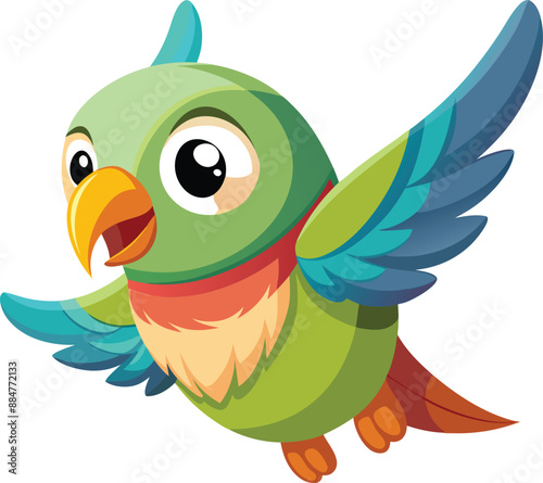 Adorable Cartoon Lovebird Vector. 