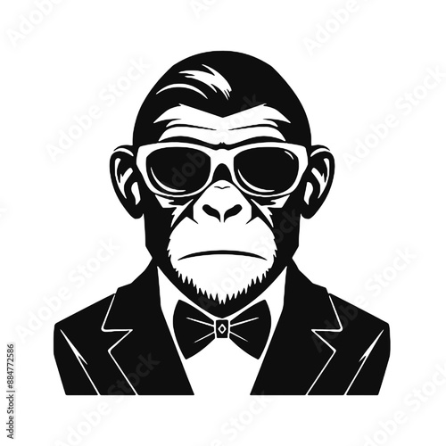 monkey in suit silhouette 