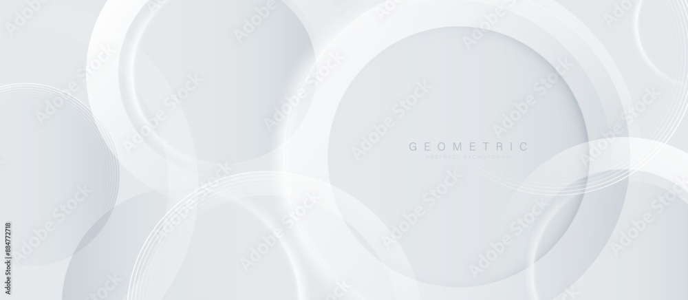 Abstract background with white and grey circle geometric lines. Modern minimal trendy lines pattern horizontal. Vector illustration Abstract background with white and grey circle geometric lines. Modern minimal trendy lines pattern horizontal. Vector illustration