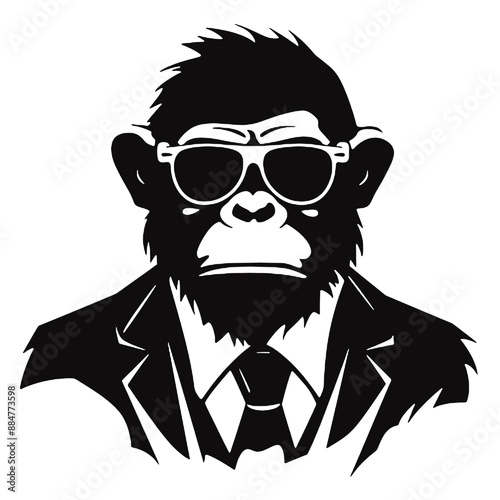 monkey in suit silhouette 