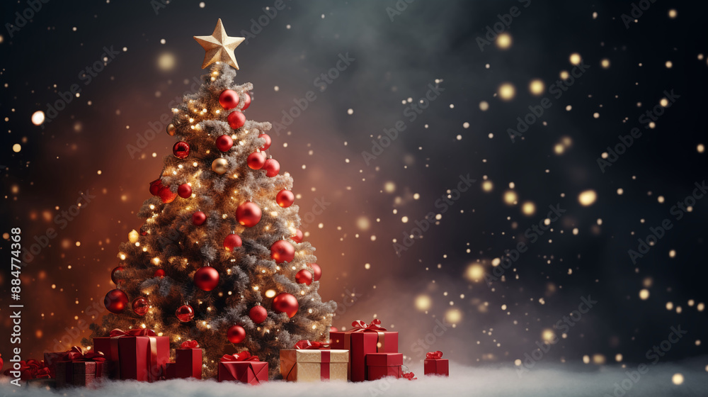 A well-lit Merry Christmas scene with festive elements and plenty of copy-space, captured in stunning HD quality A well-lit Merry Christmas scene with festive elements and plenty of copy-space, captured in stunning HD quality