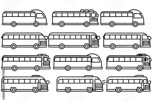 Bus Line Art Design Illustration Intricate Drawing