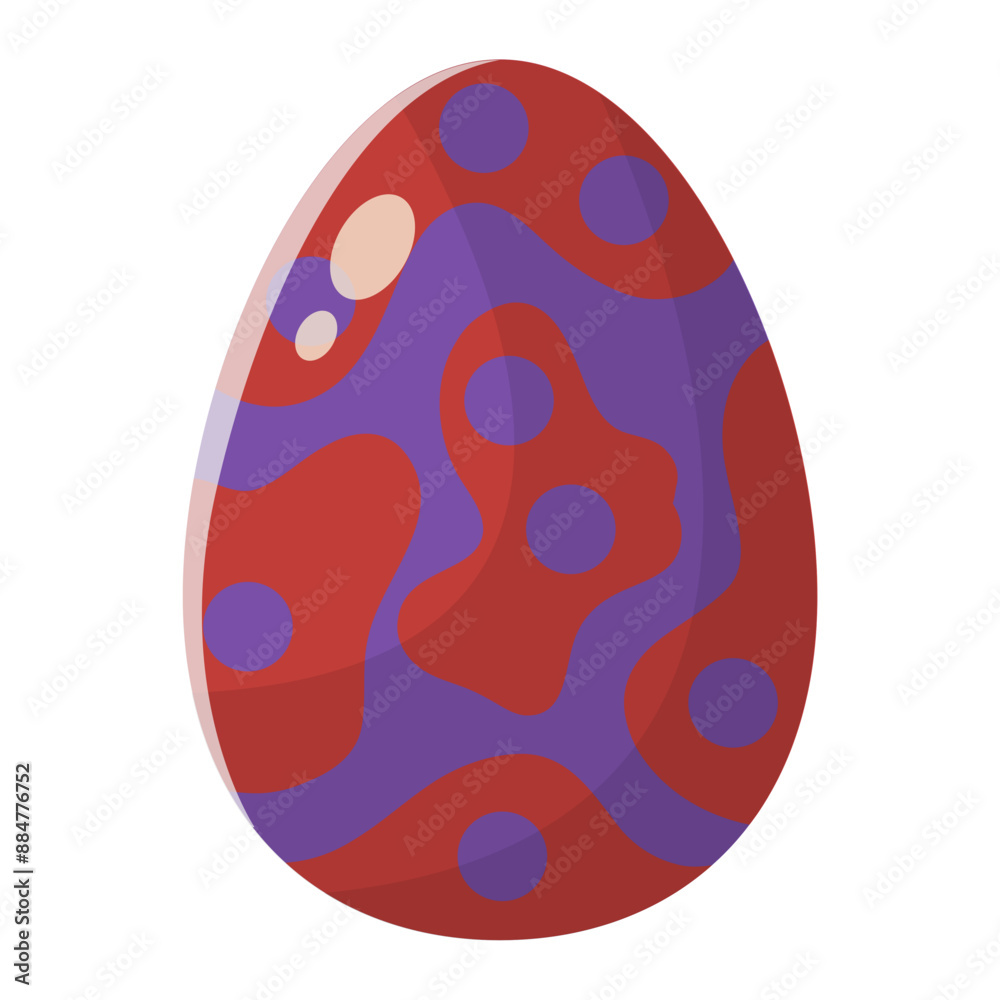 Fototapeta premium Cute Cartoon Easter Eggs Illustration. Isolated on White Background