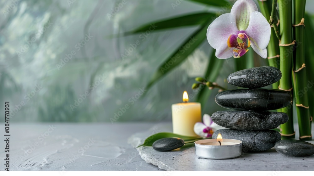 Zen Spa Still Life with Orchid and Candles Zen Spa Still Life with Orchid and Candles
