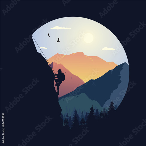 a man climbing a mountain