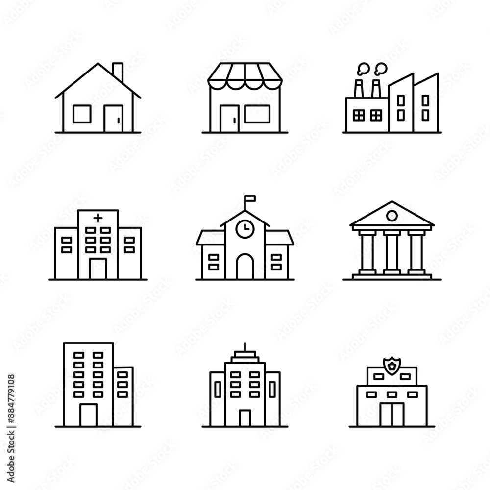 Vector Set of Building Icons Vector Set of Building Icons