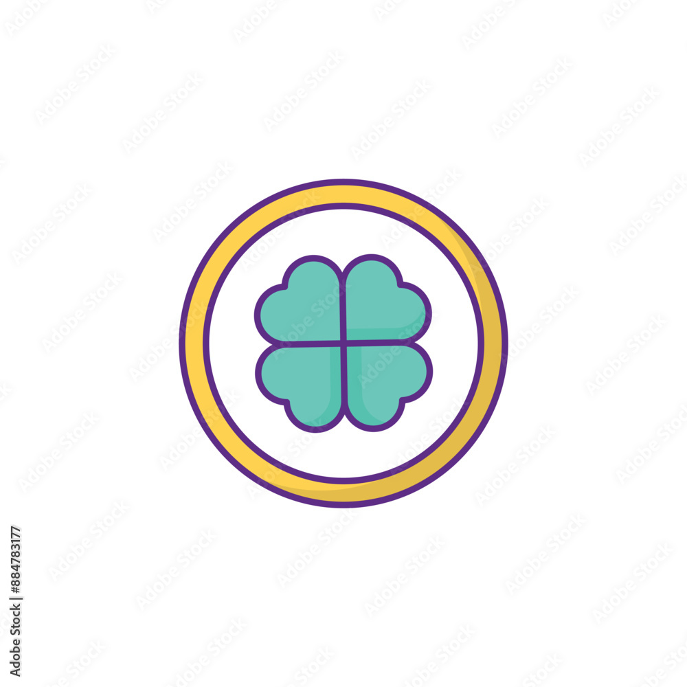 four-leaf clover icon design with white background stock illustration four-leaf clover icon design with white background stock illustration