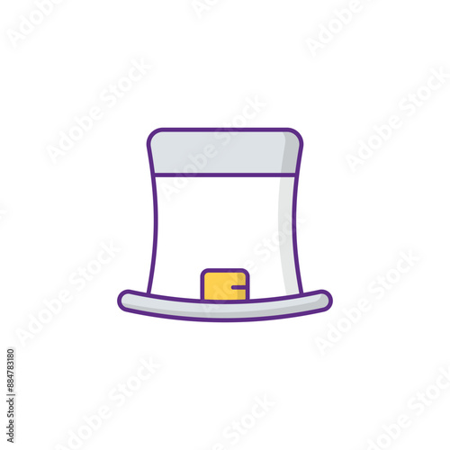 Top Hat icon design with white background stock illustration
