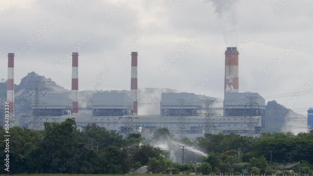 power plant with in Twilight power for factory energy concept. power plant with in Twilight power for factory energy concept.