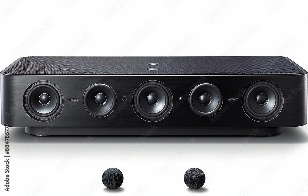 Modern Black Soundbar with Surround Speakers for Home Entertainment System Modern Black Soundbar with Surround Speakers for Home Entertainment System