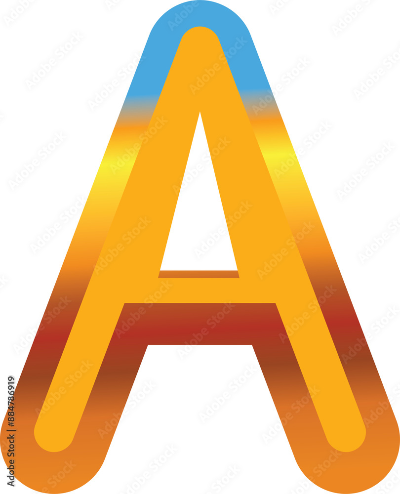 Gradient font, gold letter A Gradient font, gold letter A