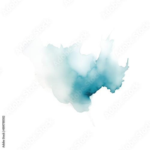 Ink splash of turquoise color on a transparent background