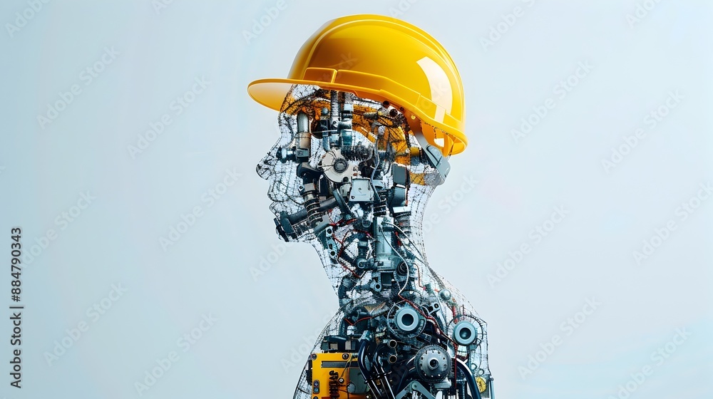 Mechanical Engineer Transformed into Automotive Components in Exploded View Visualization Mechanical Engineer Transformed into Automotive Components in Exploded View Visualization