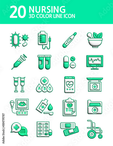 Hospital, Virus, Clinic, 3D, Bone, Teeth, dlqcp, Doctor, Nurse, Chart, Icon, 3d, Blood Donation