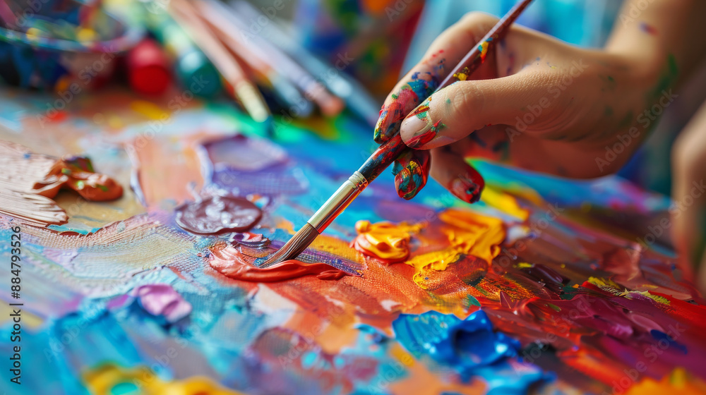People painting, drawing, knitting, sculpting, or engaging in other forms of creative arts. Show the vibrant colors of the materials and the focus and joy on their faces. People painting, drawing, knitting, sculpting, or engaging in other forms of creative arts. Show the vibrant colors of the materials and the focus and joy on their faces.