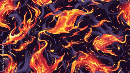 Abstract Flame Design Seamless Pattern