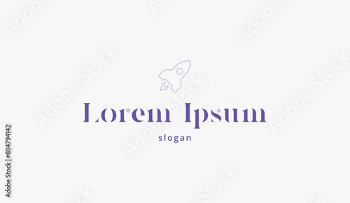 Logo design typography rocket icon symbol technology