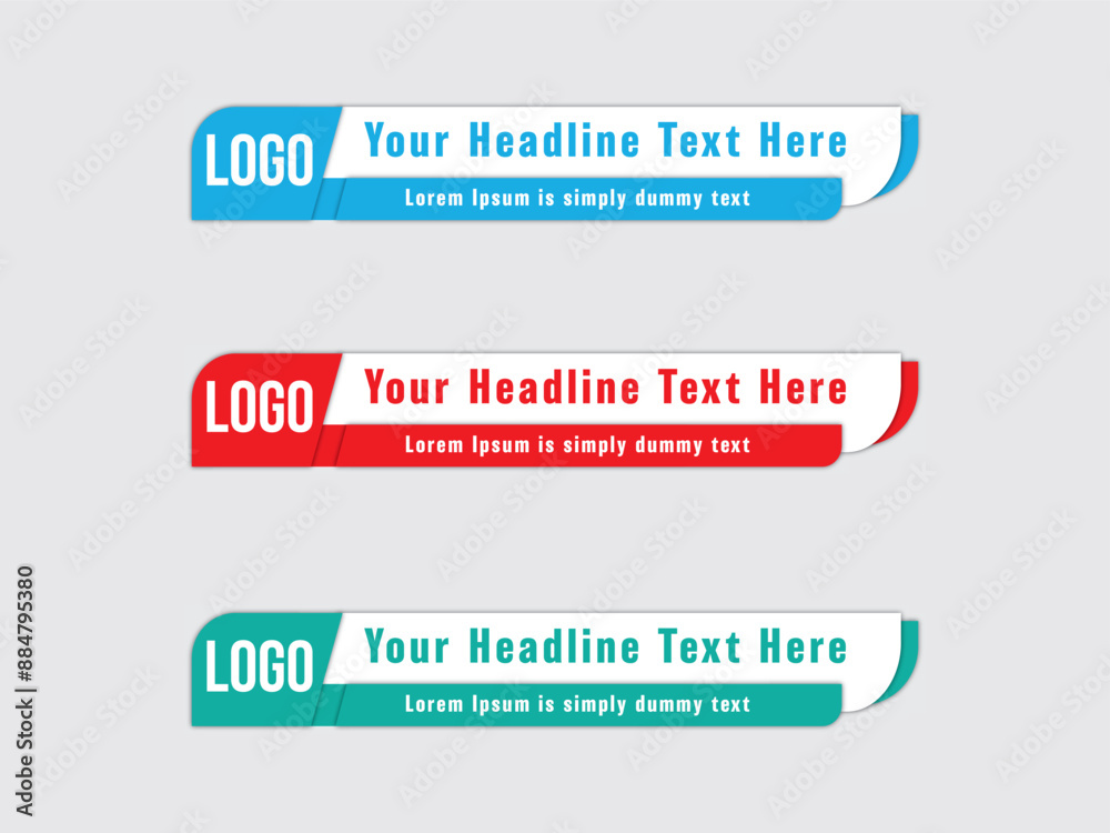 Fototapeta premium Printcolorful lower thirds set template vector. modern, simple, clean design style.Lower third vector design.