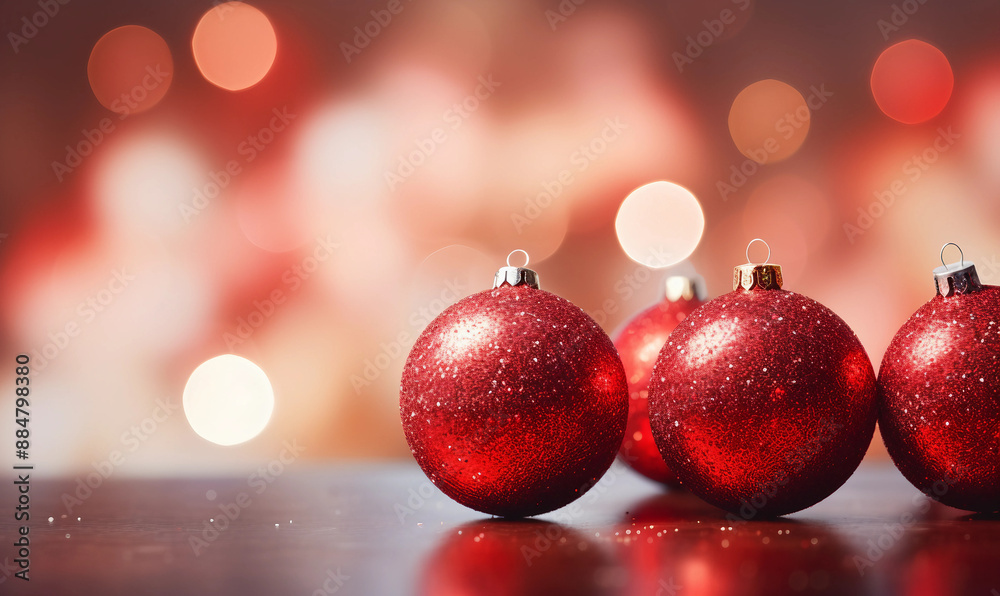 Obraz premium red Christmas balls