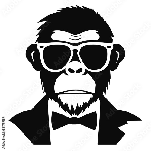 monkey in suit silhouette photo