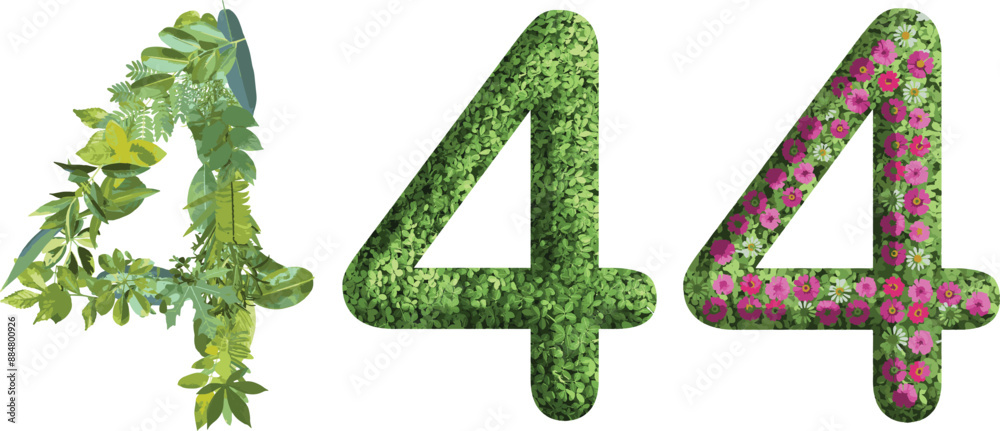 4, design made from green grass, leaves and flower, .suitable for birthday, anniversary and memorial day templates, go green concept 4, design made from green grass, leaves and flower, .suitable for birthday, anniversary and memorial day templates, go green concept